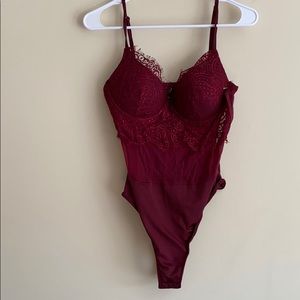 Maroon lace Bodysuit